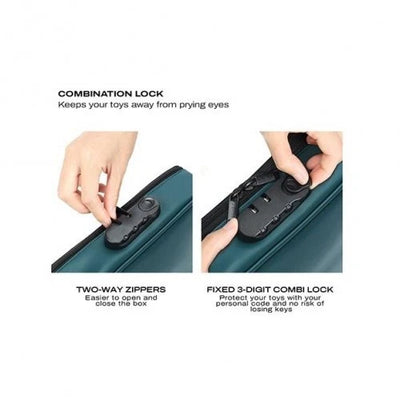 Luxe Discreet Vegan Leather Lockable Toy Storage Box by Dorcel in Green