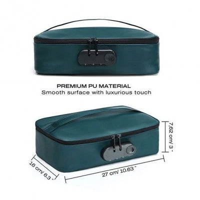 Luxe Discreet Vegan Leather Lockable Toy Storage Box by Dorcel in Green