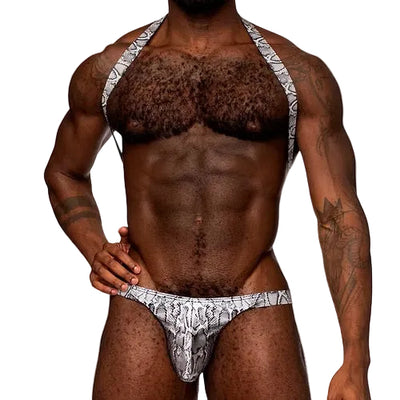 S'naked Harness Sling Thong, Silver