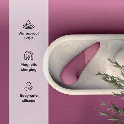 Womanizer Vibe Clitoral Lay-On Vibrator-Dusty Pink