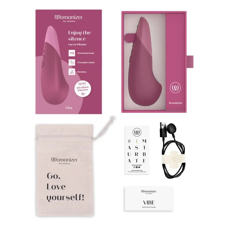 Womanizer Vibe Clitoral Lay-On Vibrator-Dusty Pink