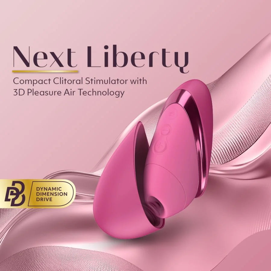 Womanizer Next Liberty Compact Clitoral Stimulator in Vibrant Pink
