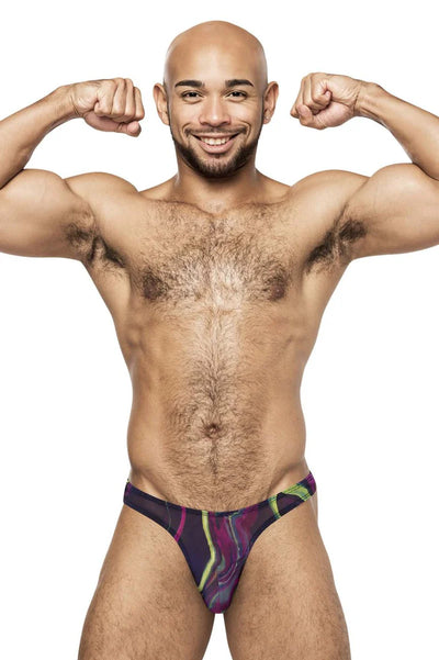 Galactic Sheer Bong Thong Printed, Purple