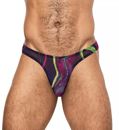 Galactic Sheer Bong Thong Printed, Purple