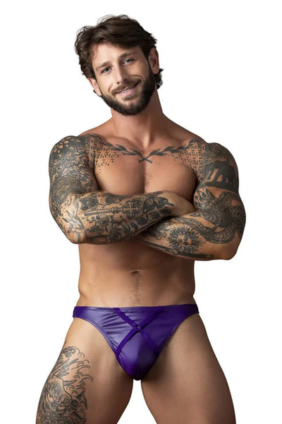 Eggplant Crossover Thong, Purple
