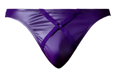 Eggplant Crossover Thong, Purple