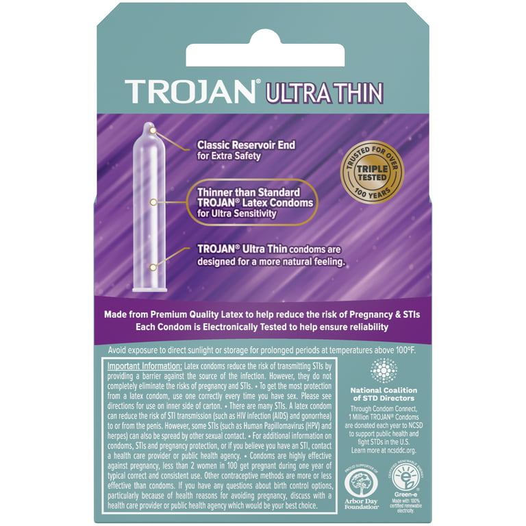 Trojan Sensitivity Ultra Thin Premium Lubricant Condoms - 3 pk