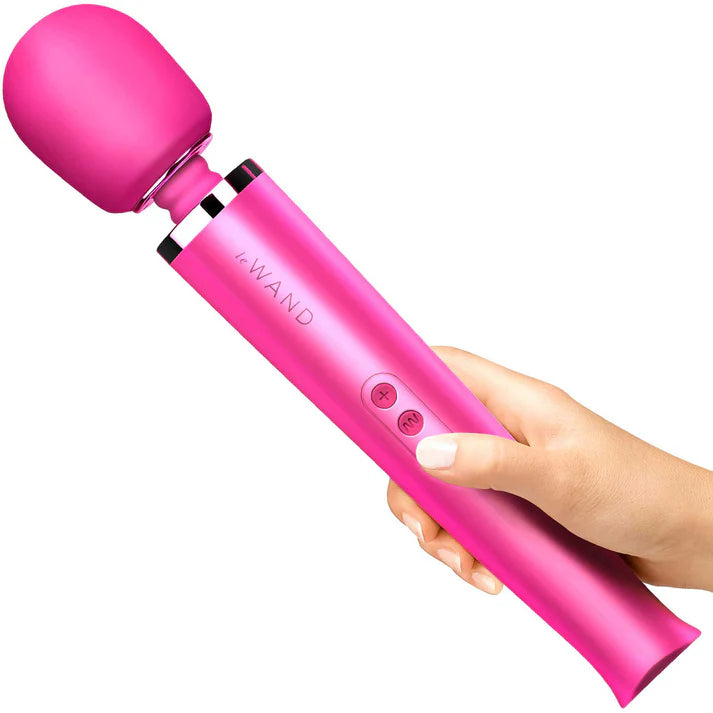 Le Wand Rechargeable Massage Wand Vibrator in Magenta Le Wand Rechargeable Massage Wand Vibrator in Magenta