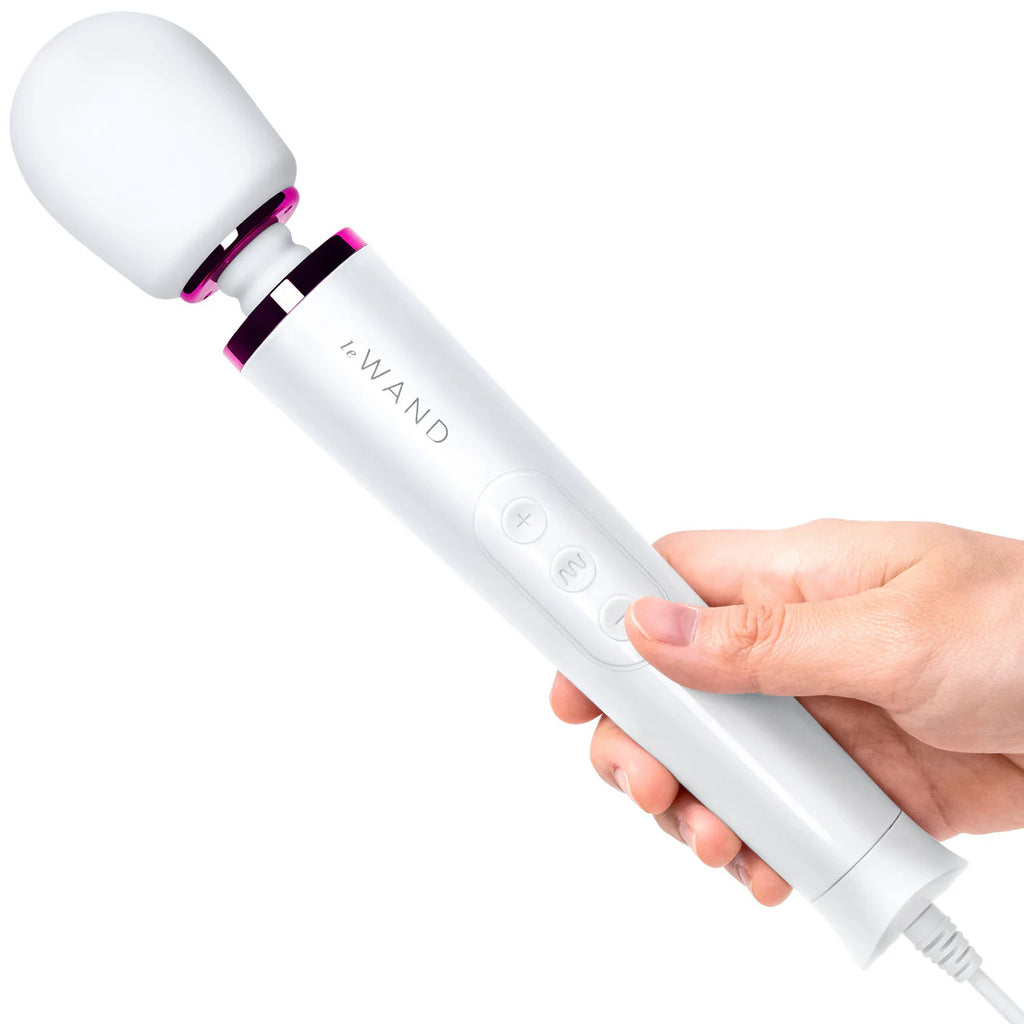 Le Wand Petite Plug-In Massage Wand Vibrator in White
