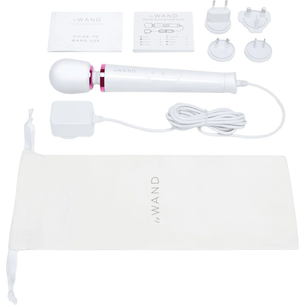 Le Wand Petite Plug-In Massage Wand Vibrator in White