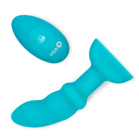 b-Vibe Remote Control Rimming P-Spot Snug Plug - Blue