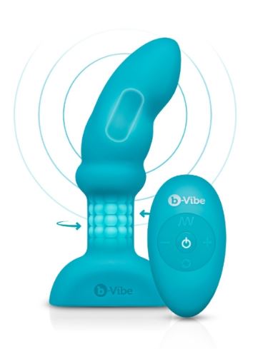 b-Vibe Remote Control Rimming P-Spot Snug Plug - Blue