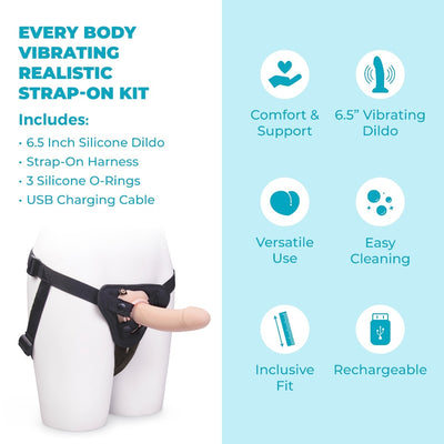 b-Vibe Every Body Vibrating Realistic Strap-On Kit