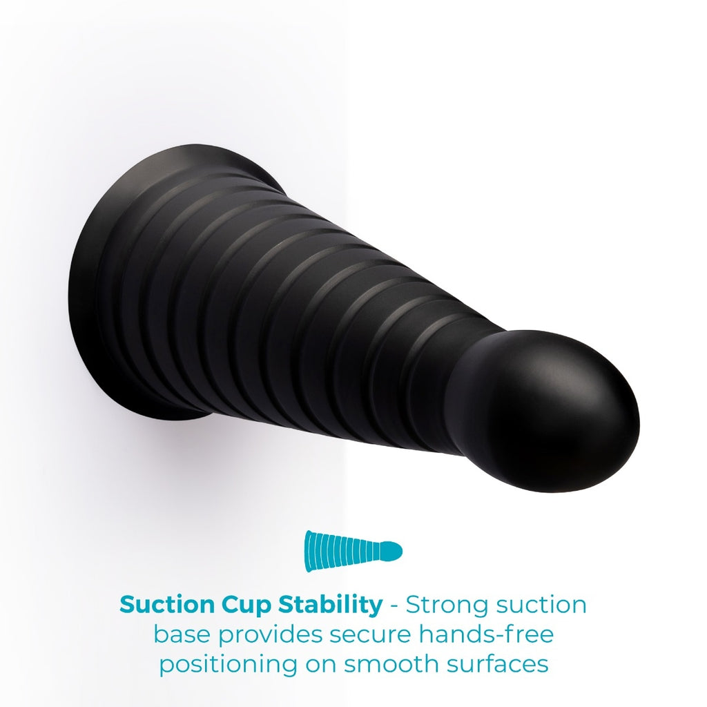 b-Vibe Cone 10 Inch Tapered & Ribbed XXL Dildo with Suction Cup