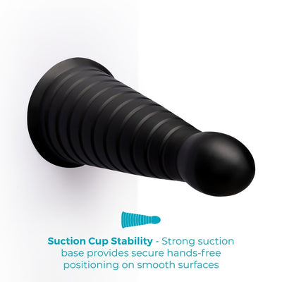 b-Vibe Cone 10 Inch Tapered & Ribbed XXL Dildo with Suction Cup
