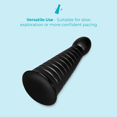 b-Vibe Cone 10 Inch Tapered & Ribbed XXL Dildo with Suction Cup