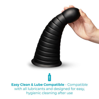 b-Vibe Cone 10 Inch Tapered & Ribbed XXL Dildo with Suction Cup