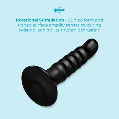 b-Vibe Krush 9.5 Inch Curved & Ribbed XXL Dildo with Suction Cup