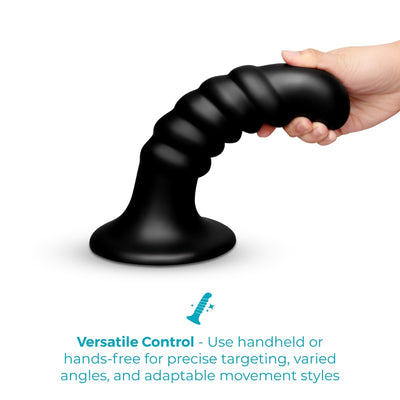 b-Vibe Krush 9.5 Inch Curved & Ribbed XXL Dildo with Suction Cup