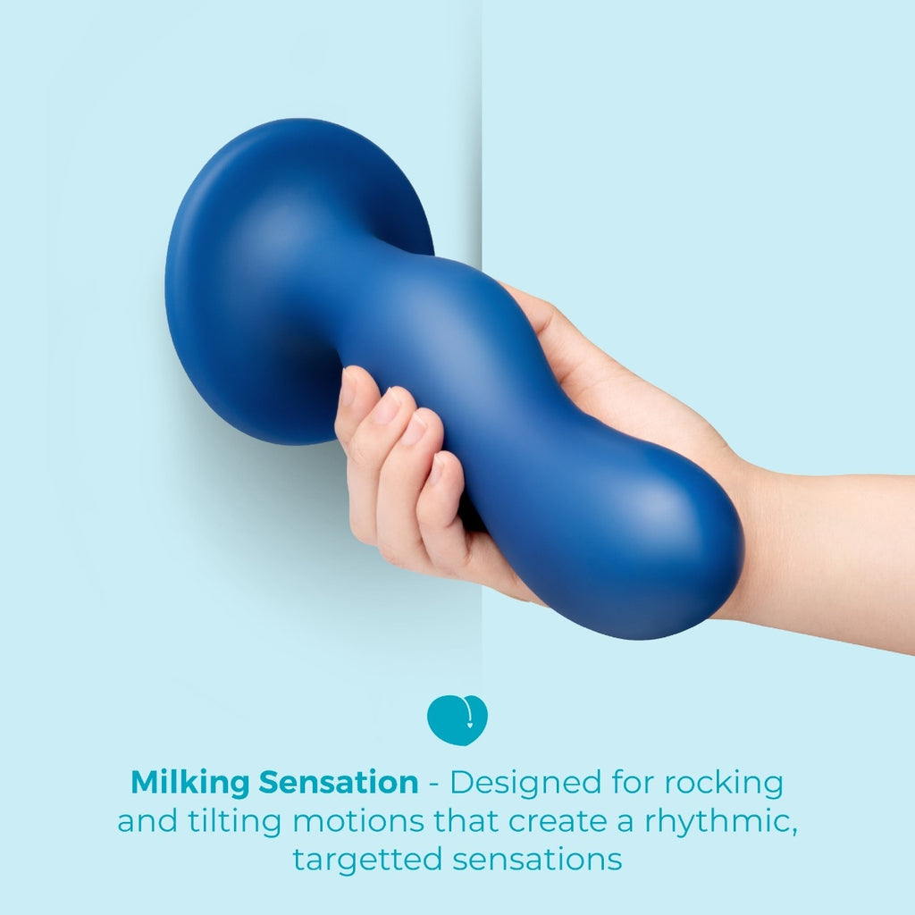 b-Vibe Milk 8.5 Inch Curved XXL Anal Trainer with Tapered Tip and Suction Cup