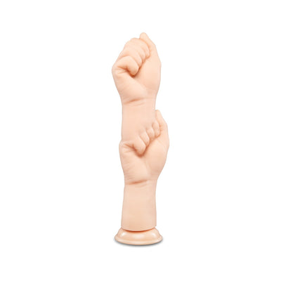 A realistic flesh-toned training dummy arm with a clenched fist, designed as a mock injury or fracture site, shown on a plain white background.