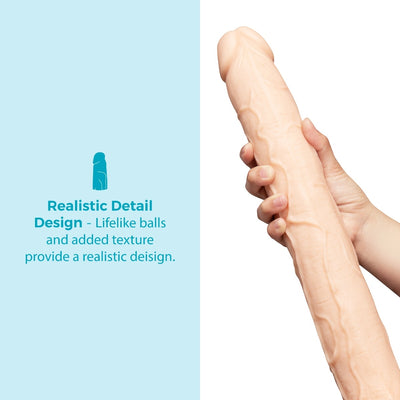 b-Vibe Bone 17 Inch Deep-Insert XXL Dildo with Realistic Balls and Suction Cup