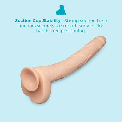 b-Vibe Bone 17 Inch Deep-Insert XXL Dildo with Realistic Balls and Suction Cup