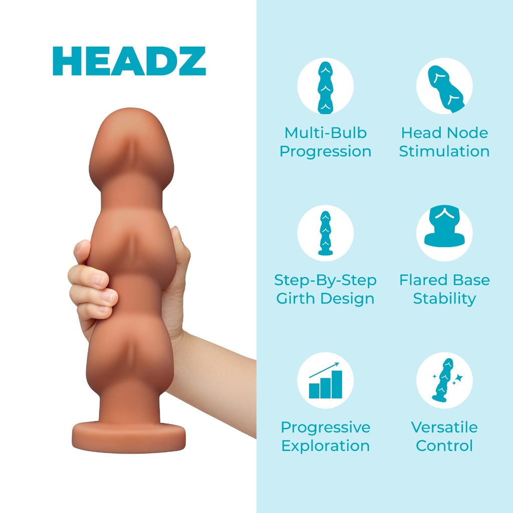 b-Vibe Headz 10.5 Inch Multi-Bulb XXL Dildo with Flared Base