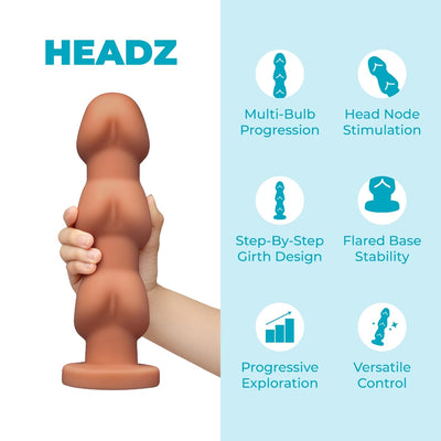 b-Vibe Headz 10.5 Inch Multi-Bulb XXL Dildo with Flared Base