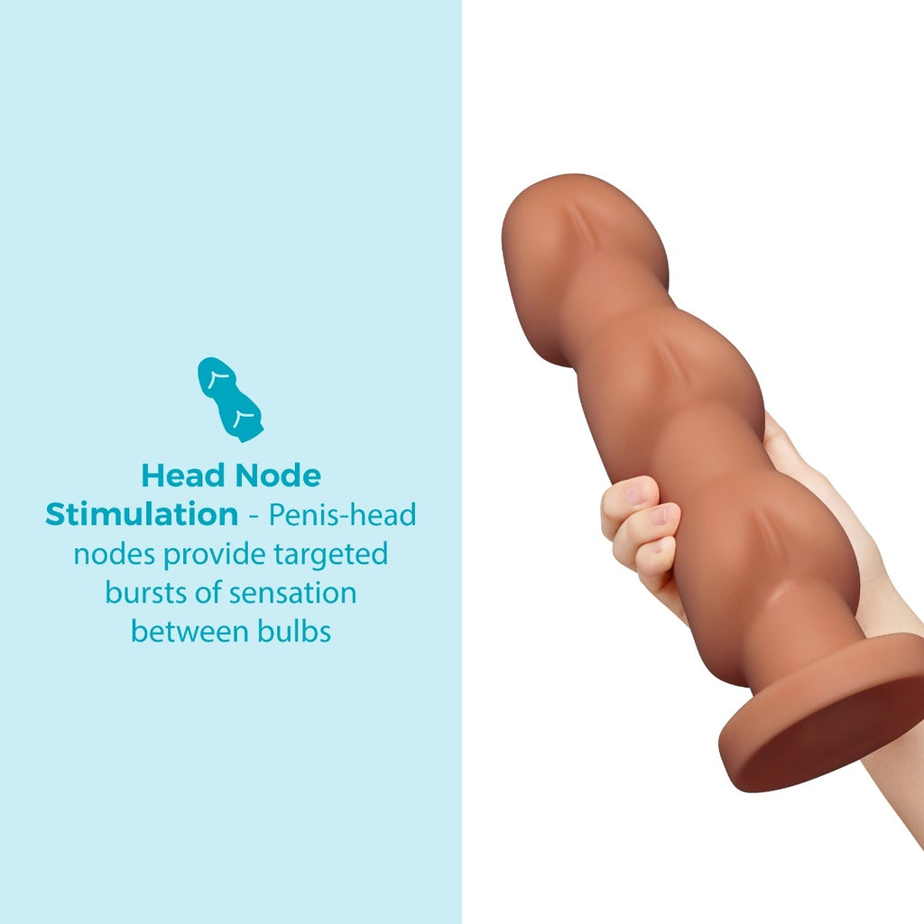 b-Vibe Headz 10.5 Inch Multi-Bulb XXL Dildo with Flared Base