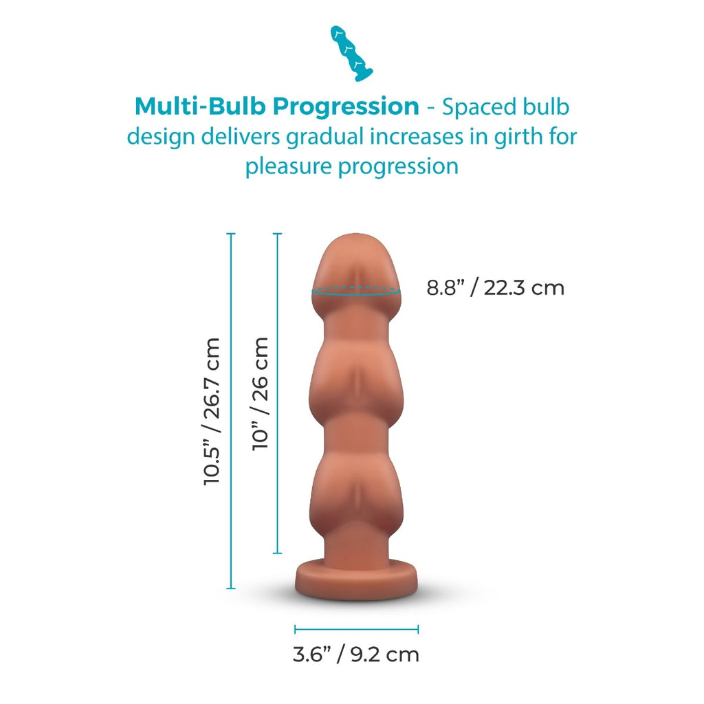 b-Vibe Headz 10.5 Inch Multi-Bulb XXL Dildo with Flared Base