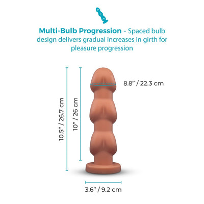 b-Vibe Headz 10.5 Inch Multi-Bulb XXL Dildo with Flared Base