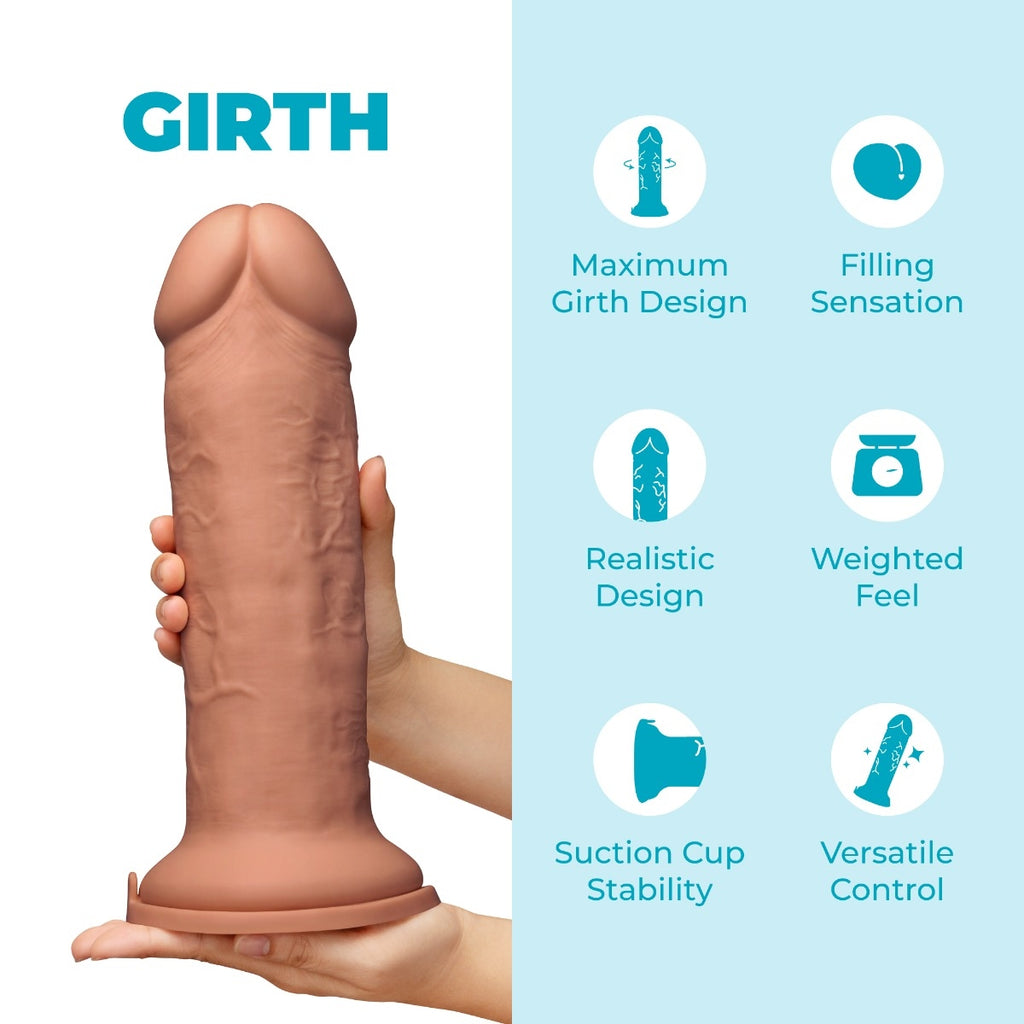 b-Vibe Girth 12 Inch Max-Girth XXL Dildo with Suction Cup