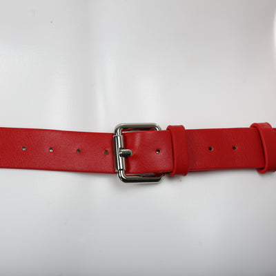 Full Body Harness with Silver Chains in Red PU Leather by Fetish Pleasure Play - One Size