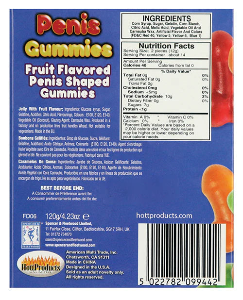 Penis Gummies Fruit Flavored Candy 5.35oz