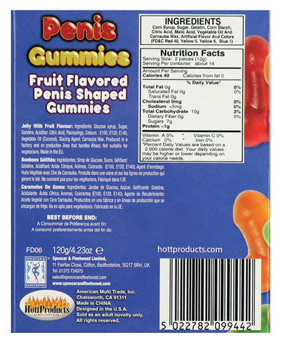 Penis Gummies Fruit Flavored Candy 5.35oz