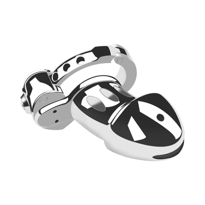Silver Knight Adjustable Ring Metal Chastity Cage Cock Cage 2.95