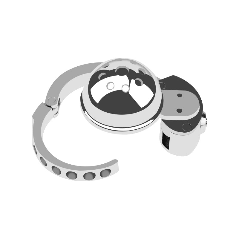 Silver Helmet Adjustable Flat Pack Chastity Cage by Metal Pleasure Play