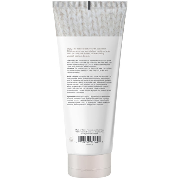 COOCHY Shave Cream Au Natural, 12.5oz