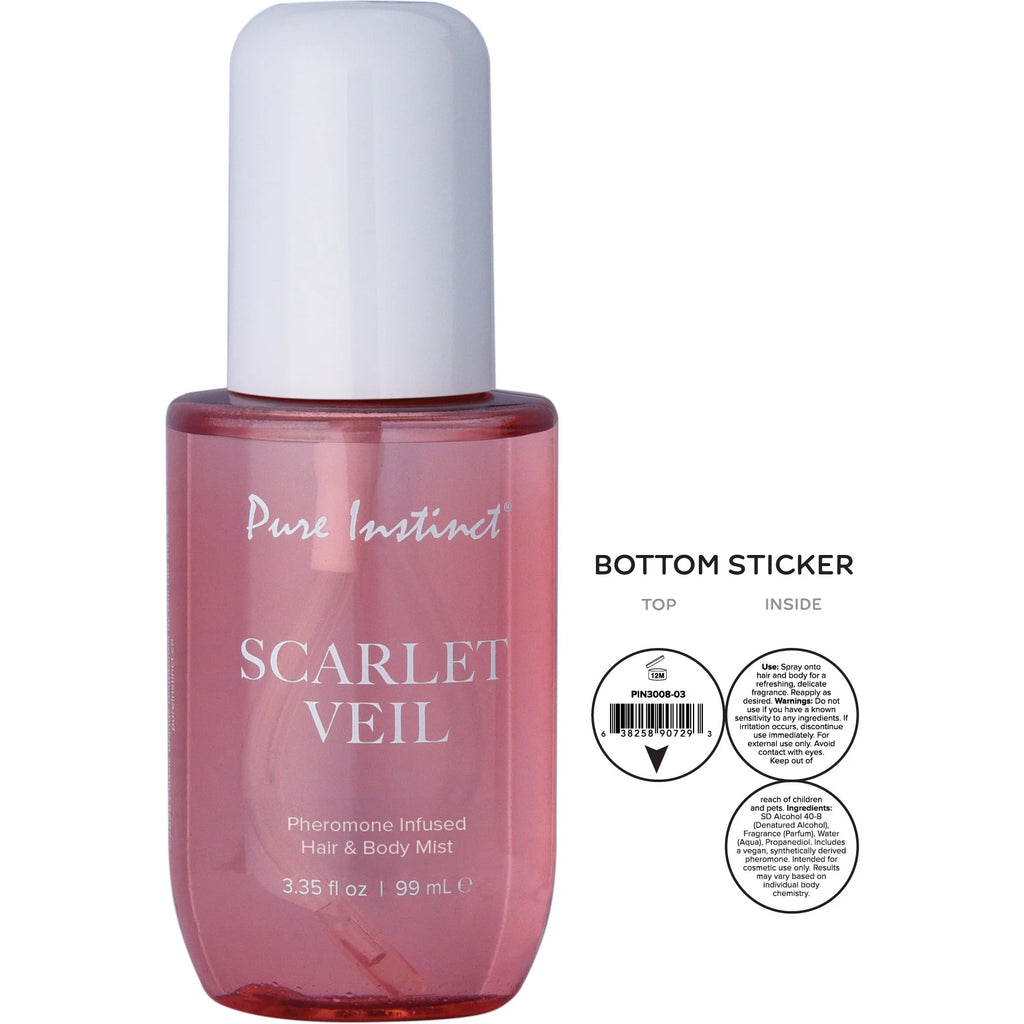 Pure Instinct Pheromone Hair & Body Mist, Scarlett Veil, 3.35oz