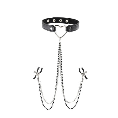 Amor Collar with Nipple Chains and Clamps by Sex & Mischief