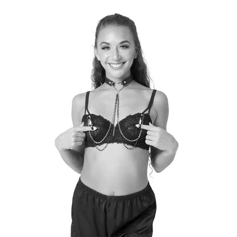 Amor Collar with Nipple Chains and Clamps by Sex & Mischief