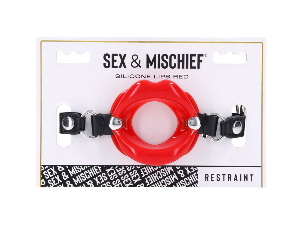 Red Silicone Lips Open Mouth Gag