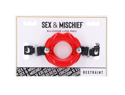 Red Silicone Lips Open Mouth Gag
