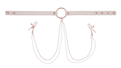 Peaches ‘n CreaMe Collar with Nipple Clamps by Sportsheets