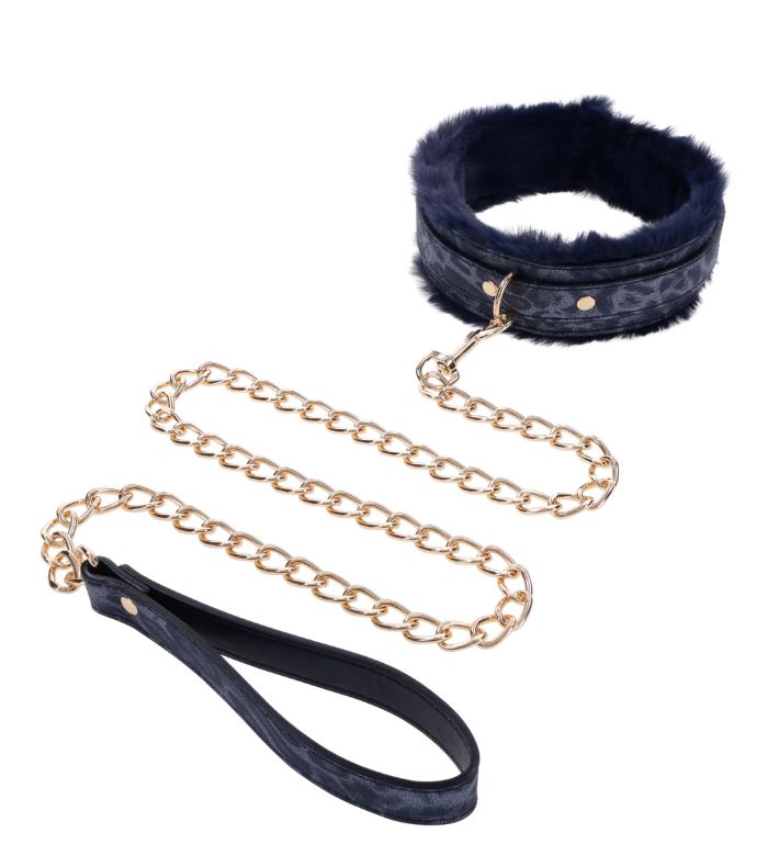 Cougar Faux Leather Fur Collar & Leash