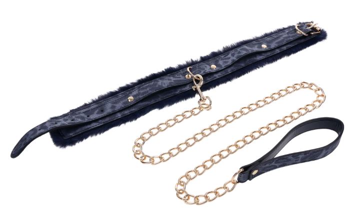 Cougar Faux Leather Fur Collar & Leash