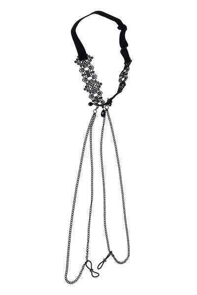 Sex & Mischief Lace Collar with Nipple Ties