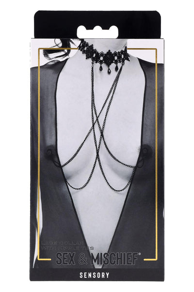 Sex & Mischief Lace Collar with Nipple Ties