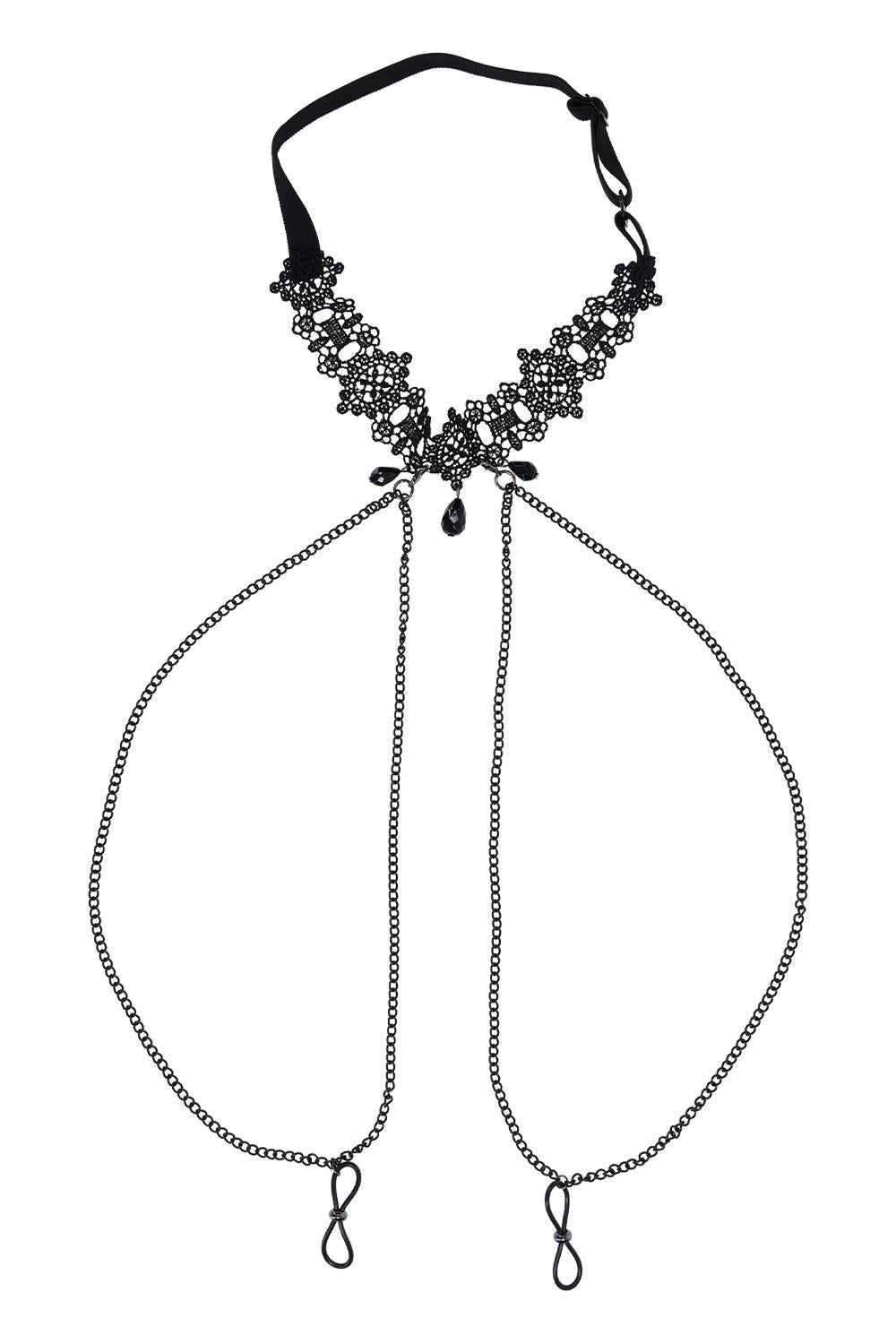 Sex & Mischief Lace Collar with Nipple Ties